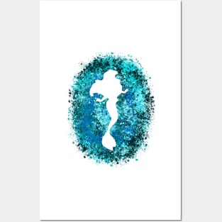 Mermaid Inspired Sillhouette Posters and Art